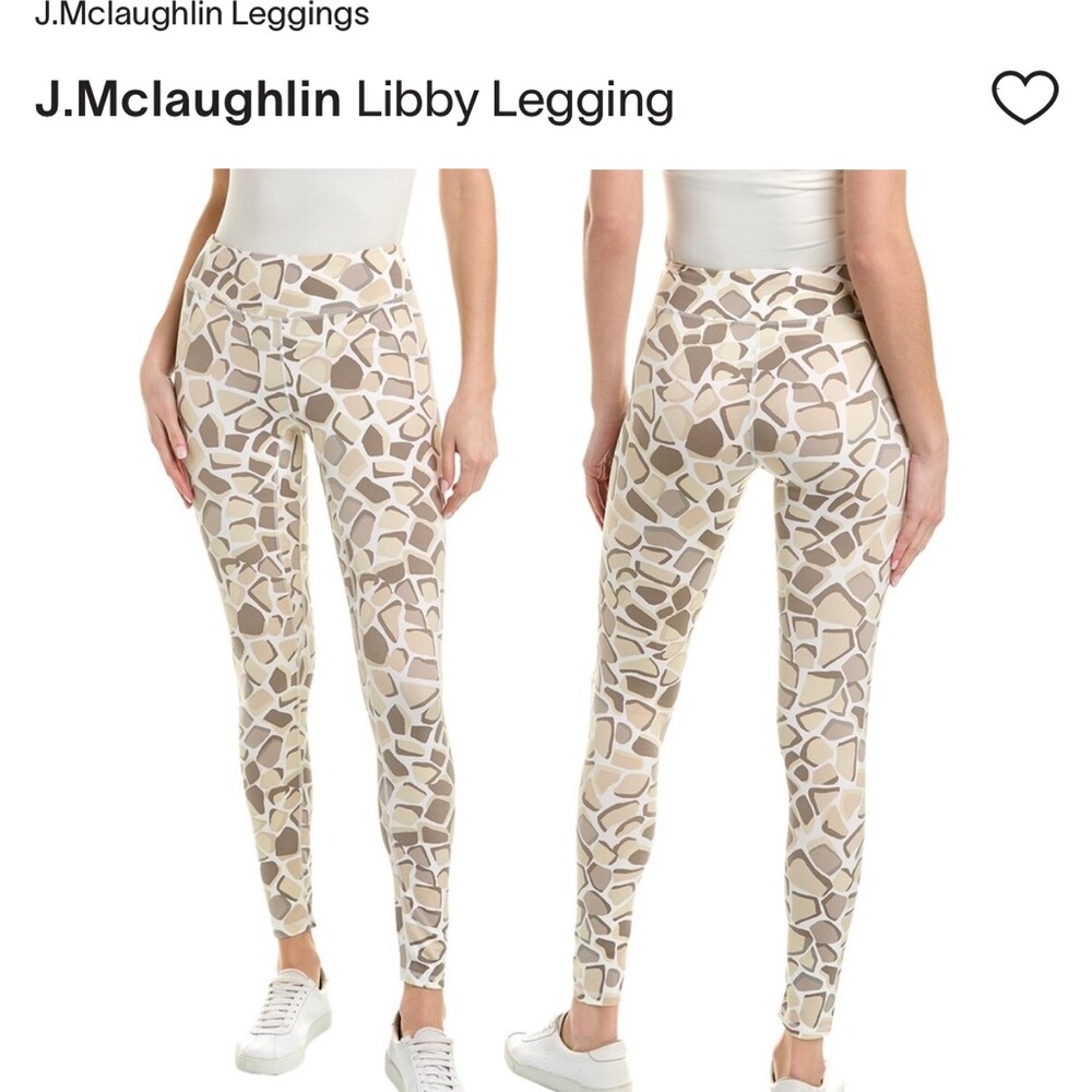 NWT J. McLaughlin Libby Off White and Brown Cobblestone Print Leggings Size XS